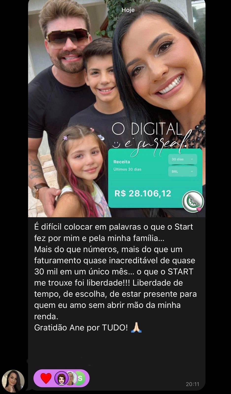 Depoimento exibido no checkout, imagem 5